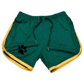 Men Gym Fitness Shorts Bodybuilding sports Jogging shorts Male 2022 Summer Cool Breathable Mesh casual men Shorts Sweatpants (Color: Green yellow, size: XXL)