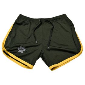 Men Gym Fitness Shorts Bodybuilding sports Jogging shorts Male 2022 Summer Cool Breathable Mesh casual men Shorts Sweatpants (Color: Black yellow, size: L)