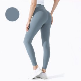 High Waist Naked feeling Leggings Push Up Sport Women Fitness Running Yoga Pants Energy Seamless Leggings Gym Girl leggings (Color: Style6Light Blue, size: M)