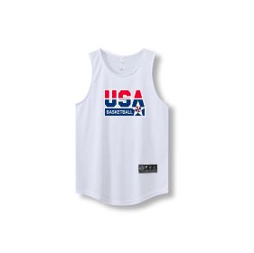 Loose Men Running Vest 2022 Outdoor street basketball Gym Sleeveless Letter Print Shirt Quick Dry Fitness Bodybuilding Tank Tops (Color: 870 vest15, size: S)