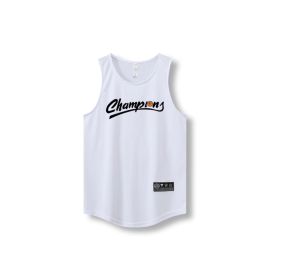 Loose Men Running Vest 2022 Outdoor street basketball Gym Sleeveless Letter Print Shirt Quick Dry Fitness Bodybuilding Tank Tops (Color: 870 vest9, size: M)