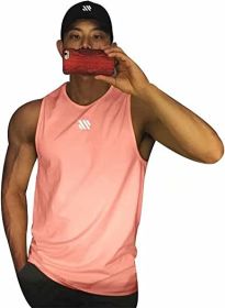 Men's A-Shirt Tank Sleeveless Shirt Men's Gym Tank Shirt Quick Dry Cool Shirt Casual Vest for Men (Color: Pink, size: XXL)