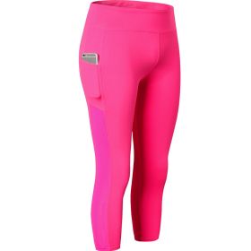 Women High Waist Yoga Leggings Gym Pants (Color: Rose, size: L)