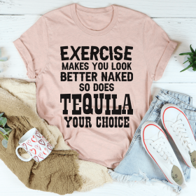 Exercise Makes You Look Better T-Shirt (Color: Heather Prism Peach, size: XL)