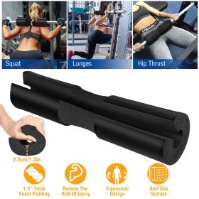 Barbell Pad Support Squat Bar Foam Cover Pad Weight Lifting Pull Up Neck Shoulder Protector (Color: Black)